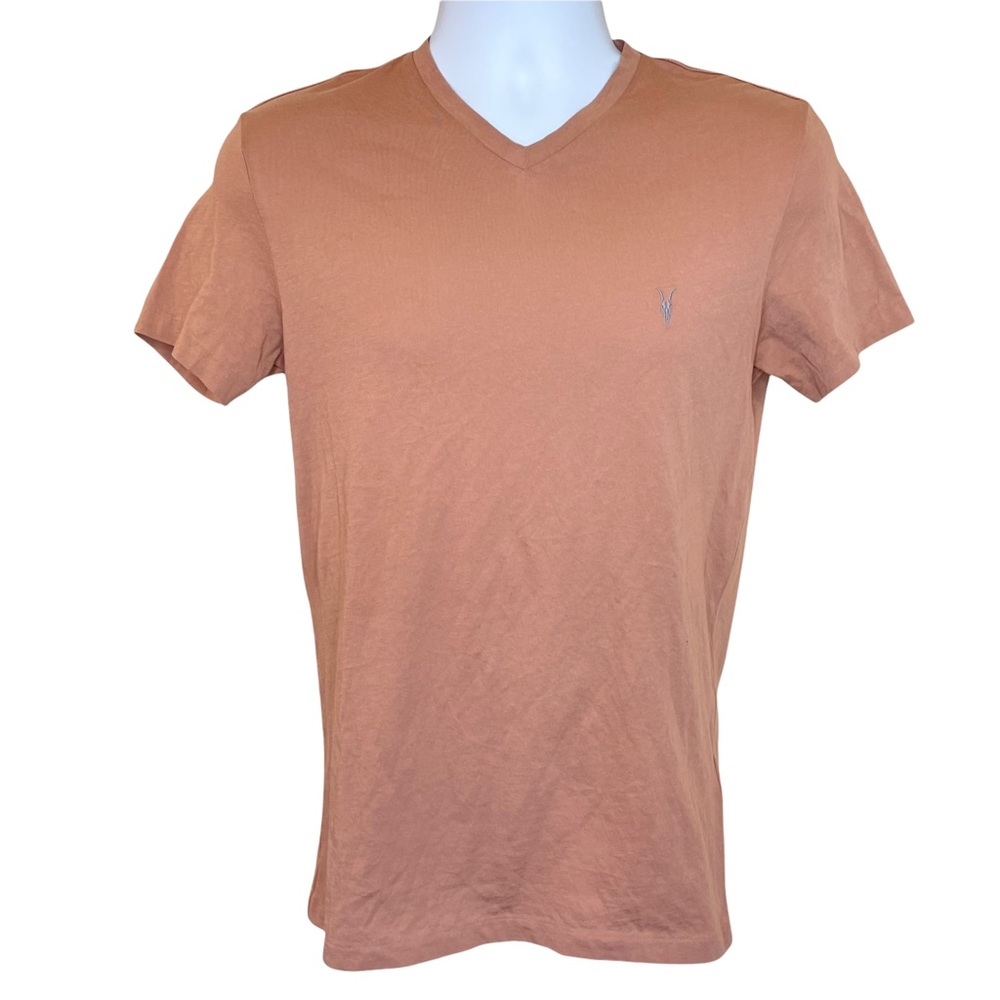 All Saints Tonic Men’s Short Sleeve V-Neck Embroidered Cotton T-Shirt XS NWT